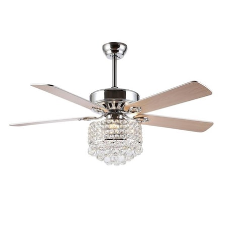 Safavieh Pramton Ceiling Light Fan, Silver & White Maple CLF1010A